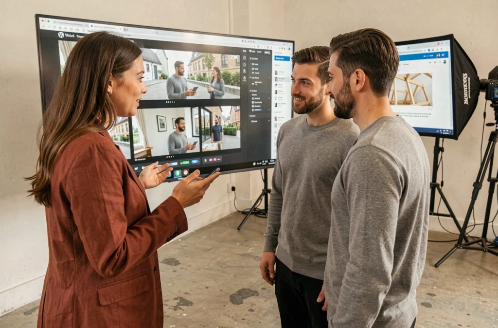 Équipe de Starter Films à Strasbourg combinant production vidéo et développement de sites WordPress